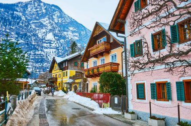 Dachstein dağlar, kasabada Hallstatt, Salzkammergut, Austr