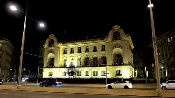 Viena Austria Febrero 2019 Los Coches Circulan Largo Noche Por — Vídeo de stock