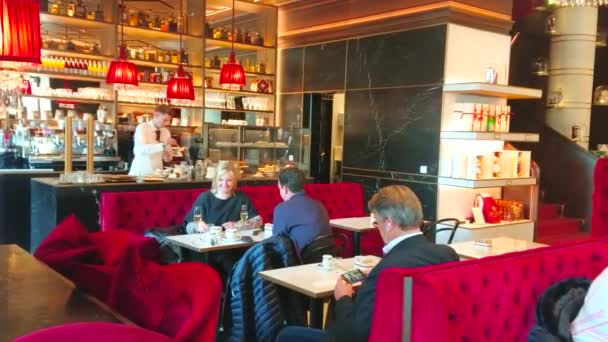 Вена Австрия Февраля 2019 Года Знаменитом Венском Кафе Sacher Всегда — стоковое видео