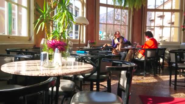 Bad Ischl Rakousko Února 2019 Interiér Restaurace Sissy Nachází Historické — Stock video