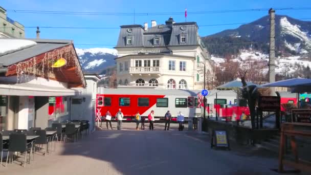Zell See Austria February 2019 Seegasse Street View Cafes Shops — ストック動画