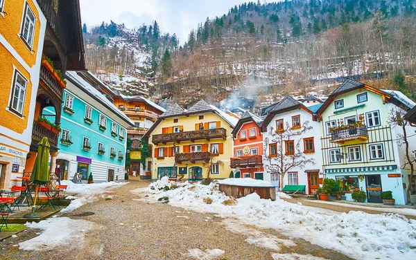 The Market Square of Hallstatt, Salzkammergut, Austria — Stock Photo, Image