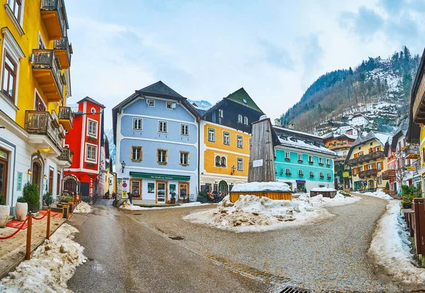 Építészet, Hallstatt, Salzkammergut, Ausztria — Stock Fotó