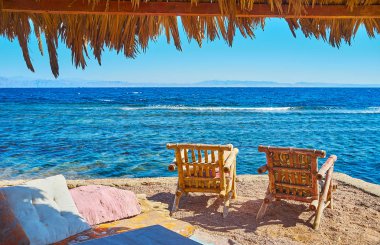 Deniz, Dahab, Sinai, Mısır manzaralı sakin ol