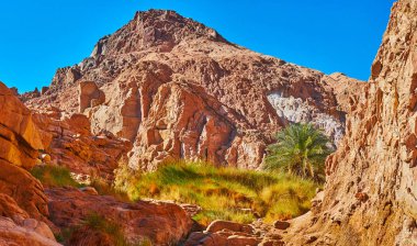 Eğer Sinai Kanyon, Mısır, renkli dağ eğim