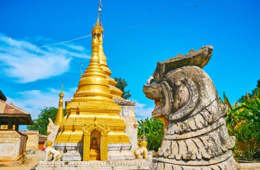 Leogryph Başkanı, kan tu Kyaung Manastırı, Pindaya, Myanmar