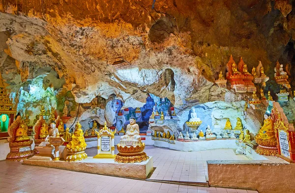 Los santuarios de la cueva de Pindaya, Myanmar — Foto de Stock