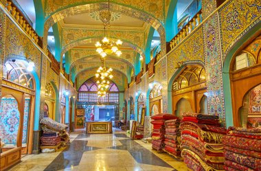 Tahran 'da eski halı pazarı, Iran