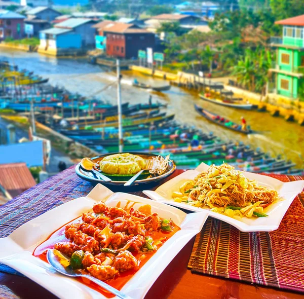 Die besten restaurants am inle lake, nyaungshwe, myanmar — Stockfoto