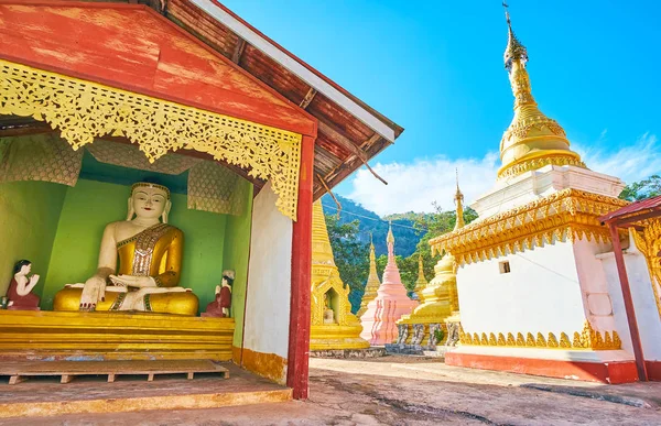 The shrine of Nget Pyaw Taw Pagoda, Pindaya, Myanmar — Stock Photo, Image