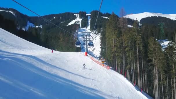 Zell See Ausztria Február 2019 Trassxpress Felvonó Schmitten Hegy Lejtőin — Stock videók