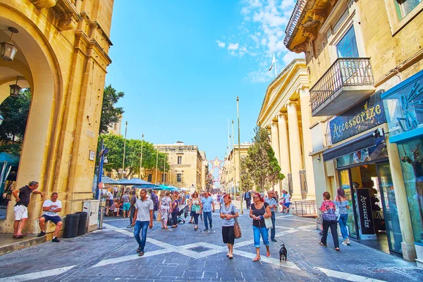 Walk Republic street, La Valeta, Malta — Foto de Stock