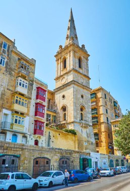 Valletta, Malta 'daki Anglican Pro-Cathedral ' in çan kulesi