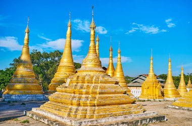 Old burial pagodas in Nget Pyaw Taw Paya, Pindaya, Myanmar