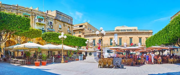 Cumhuriyet Meydanı Panoraması, Valletta, Malta — Stok fotoğraf