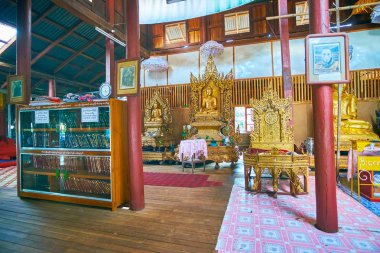 Budist manastır Kütüphanesi, Pindaya, Myanmar
