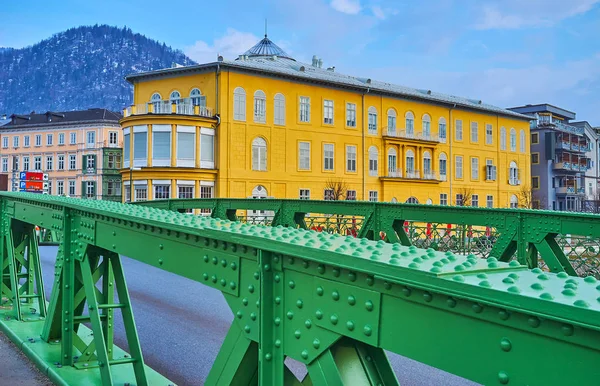 Kovové konstrukce Alžběethbrucke, Bad Ischlu, Salzkammergut — Stock fotografie