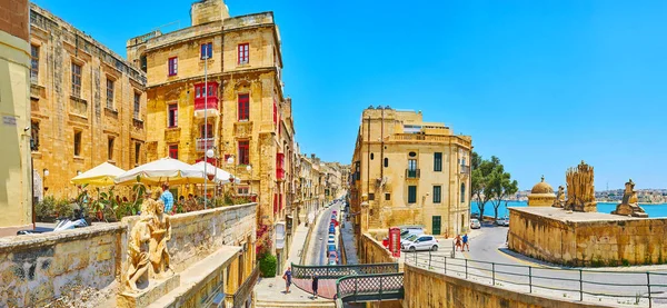 Panorama do velho twon e fortificações, Valletta, Malta — Fotografia de Stock