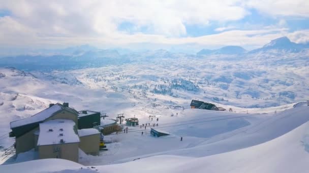 Ορεινή Περιοχή Χντστάιν Kripppenstein Θέα Στο Συγκρότημα Τελεφερίκ Και Την — Αρχείο Βίντεο