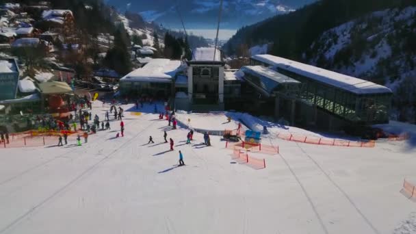 Zell See Austria Lutego 2019 Ekscytująca Podróż Nowoczesną Kolejką Linową — Wideo stockowe