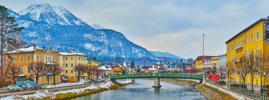 The cityscape with Elizabethbrucke, Bad Ischl, Salzkammergut, Au