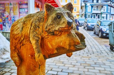 Oyma ahşap rakun, Bad Ischl, Salzkammergut, Avusturya
