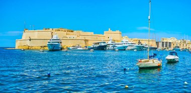 Fort St Angelo Panoraması, Birgu, Malta