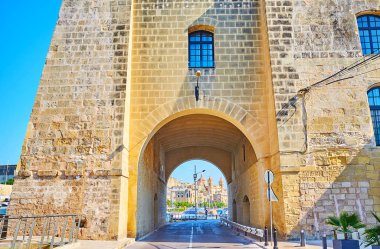 Sheer Bastion, Senglea, Malta altında yürüyün