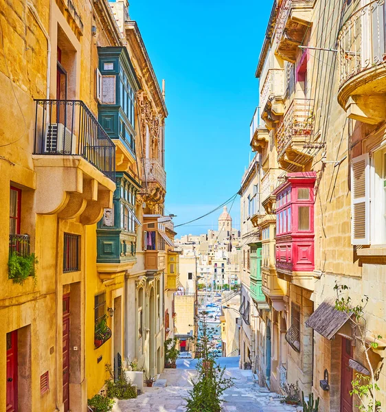 Stadsbilden av Senglea, Malta — Stockfoto