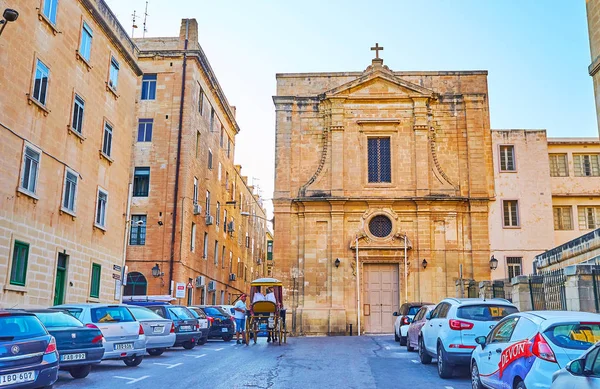Fasada kościoła św Marii Magdaleny, Valletta, Malta — Zdjęcie stockowe