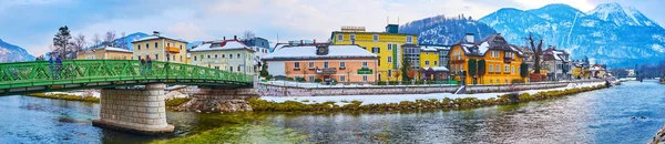 Panorama de Bad Ischl nublado, Bad Ischl, Salzkammergut, Austria — Foto de Stock