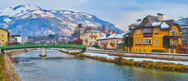 Puente del río Traun, Bad Ischl, Salzkammergut, Austria — Foto de Stock