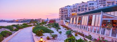 Tigne Point Yarımadası Panoraması, Sliema, Malta 
