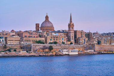 Akşam Valletta taş şehir, Malta