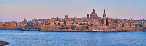 Valletta panorámás kilátása, Málta — Stock Fotó