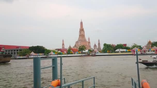 Bangkok Thailand April 2019 Titta Dagen Aktivitet Chao Phraya River — Stockvideo