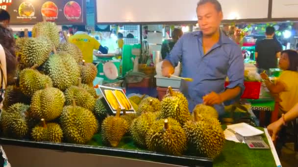 Nang Thaïlande Avril 2019 Stand Marché Nocturne Nang Avec Tas — Video