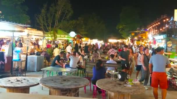 Chiang Mai Thajsko Květen 2019 Salonní Zóna Nočního Bazaru Stoly — Stock video