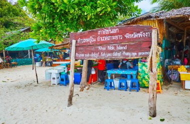 Khai Nok adası tabelası, Phuket, Tayland