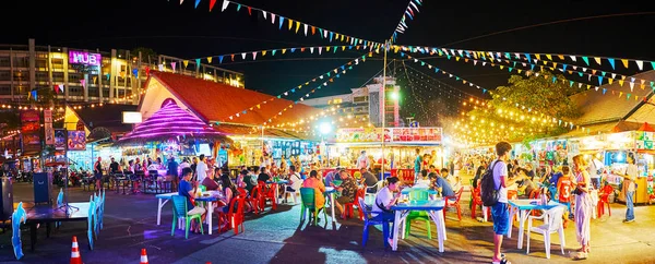 Panorama trhu s potravinami v otop, Patong, Phuket, Thajsko — Stock fotografie