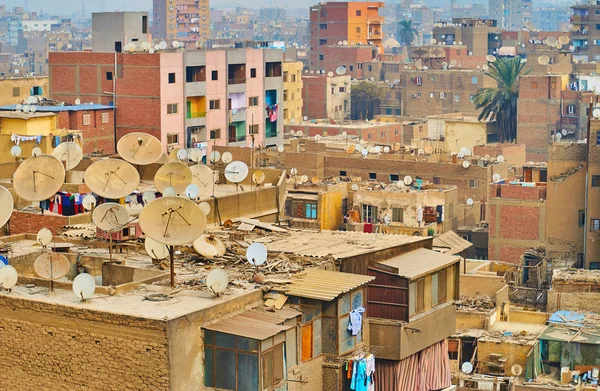 The dusty satellite dishes, Cairo, Egypt — Stock Photo, Image