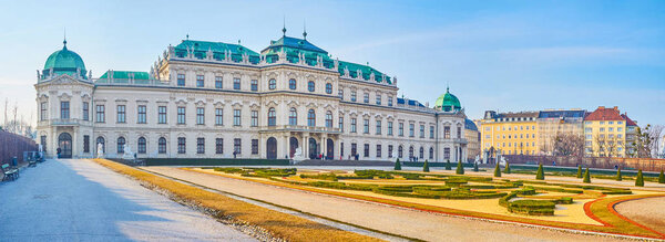 Panorama of Upper Belvedere Palace in Vienna, Austria