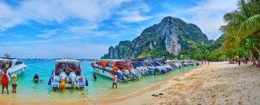 Phi Phi Don Adası plajıpanoraması, Krabi, Tayland