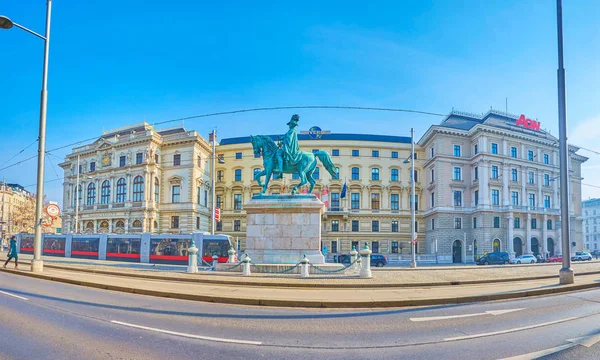 Panorama of the Schwarzenberg Square in Vienna, Austria — Stock Photo, Image