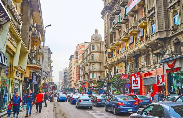 Ulice Talaat Harb v Káhiře, Egypt — Stock fotografie