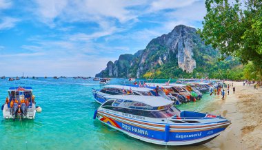 Phi Phi Don Adası Sahil Panoraması, Krabi, Tayland