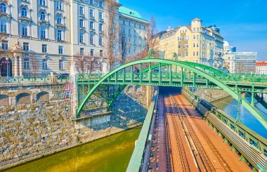 Viyana Zollamtsbrucke köprü boyunca görünümü, Avusturya