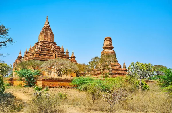 Staré chrámy nového Baga, Myanmaru — Stock fotografie