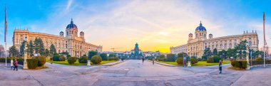Viyana, Avusturya 'da Maria Theresien Platz Panoraması