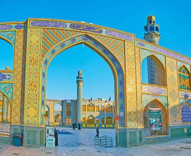 Imamzade helal ali kutsal Tapınağı 'nın kemerli yolu, aran o Bidgo